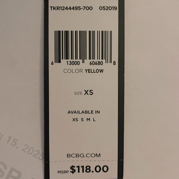 BCBG Max Azria Women's Satin Top Vneck Tunic flowy bright yellow tank top XS - Picture 6 of 10